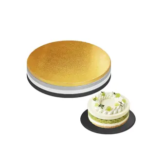 4 PCS Cake Drums, 1/2 Inch Thick 12 Inch Round Cake Boards, Four Colors: White, Gold, Silver and Black, Professional Quality Cake Cardboards, Card Base