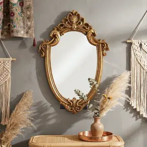European Classical Decorative Mirror, Irregular Shape Wall Hanging, Home Bathroom Vanity Decoration, Tabletop Display