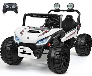 ANPABO 24V Ride on Toys for Big Kids, 4x200W 2 Seater Kids Car, Max 5.1Mph, Shock Absorption, Bluetooth/Music, LED Lights, Parent Remote, Storage, Ride On Cars for Boys&Girls Ages 3-12