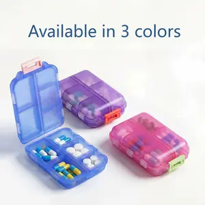 7 Day  Pill Organizer with 161 Medicine Labels, Mini Daily Travel Pill Case Medication Storage Essentials