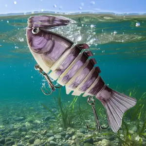 Multi-Joint Swimbait Lure Kit, 10cm 15.5g Holographic Eye Hard Bait, Wobble Sinking Motion, Realistic Fishing Lures for Bass Trout in Freshwater Saltwater, Fishing Accessories