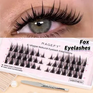 Individual False Eyelashes with Eyelash Tweezers, 42 Cluster Natural Look Eyelash Extensions, Self Grafting Curl Eyelashes, High Quality Eyelashes, Eye Makeup Enhancement, Cosmetic, Eyelash Extensions Kit, Eyelash Extensions Set