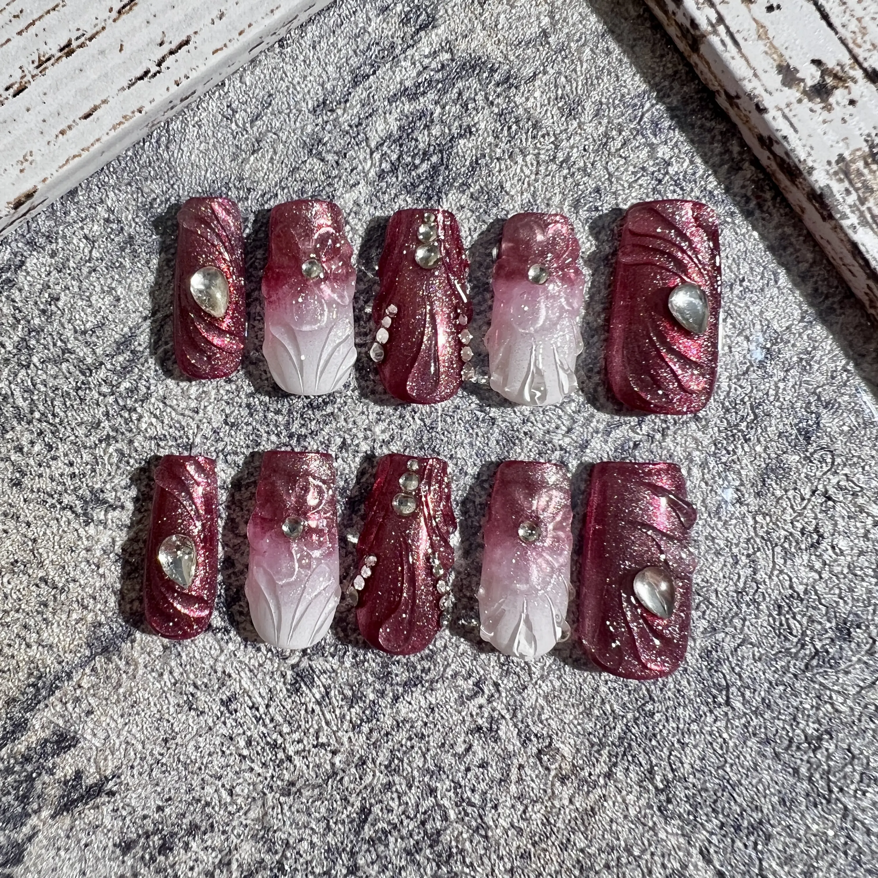 Valentine's Day Rosy Sunset Luxury Press On Nails