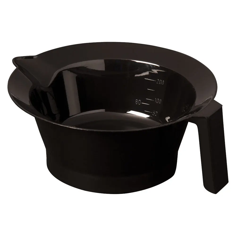 Smooth Soft 'N Style Haircare Applicator Bowl with Brush - Black, Lightweight, Durable Salon Bowl with Handle for Kitchenware and Cutlery Applications