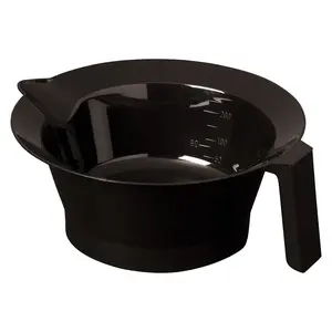 Smooth Soft 'N Style Haircare Applicator Bowl with Brush - Black, Lightweight, Durable Salon Bowl with Handle for Kitchenware, Cutlery Use