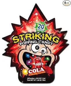 Striking Popping Candy - 30g strawberry, watermelon, lychee, cola, electric shock and peach (4 Packs of 4 same Flavors) (Classic Cola)