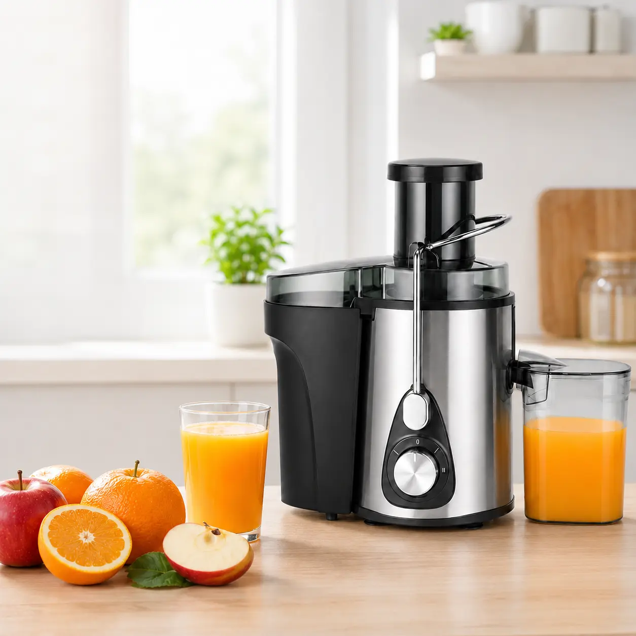 480W Centrifugal Juicer Machine with 2.6-Inch Wide Mouth Feed Chute, High-Power Fruit & Vegetable Juice Extractor for Home Kitchen, Efficient Electric Juicer for Apples, Oranges, Carrots & Celery