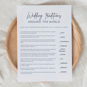10 World Wedding Tradition Q&a Games, Fun Icebreaker Party Game, Educational Party Game, Perfect for Multicultural Weddings