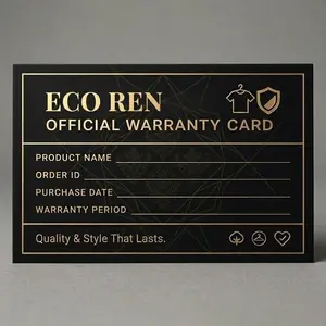 Warranty Card For Premium Products - Our Warranty Card for Shirt, Baseball Jersey and Football Jersey, Warranty Card for You