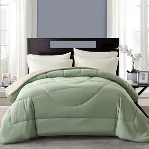 Two Tone Double-sided Comforter, 1 Count Lightweight Soft Breathable Quilt for All Seasons, Comfy Bedding for Home Bedroom Hotel, Stocking Fillers Gift