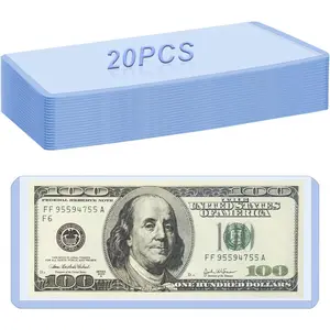 20 Pack 6.8" x 2.9" Clear Hard Plastic Waterproof Dollar Bill Sleeves, Currency Protectors Money Holders Display Case Organizer for Collectors