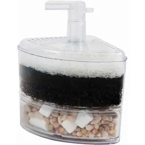 AquaCity XINYOU Corner Sponge Filter Aquarium Fish  Internal Air Driven Filter with Media and Ceramic Ring, XY-2008