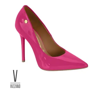 Vizzano Hot‑Pink Patent Pointed‑Toe Stiletto Pumps – Women’s Heels  Glossy Pointy‑Toe High Heels – Slip‑On Pumps  Statement Stiletto Pumps in Hot Pink