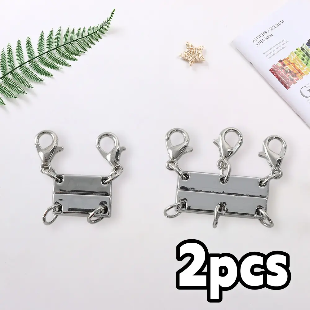 2PCS Triple-Layer Necklace Separator Connectors, Layering Clasp for Stackable Necklaces, Jewelry Making Supplies, Ideal Birthday Gift