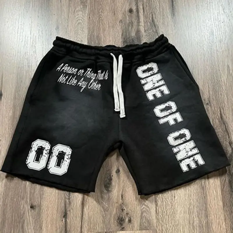 Summer Letter Print Graffiti Shorts, Casual Drawstring Fitted Shorts with Comfortable Fashion Design, Drawstring Waistband Shorts