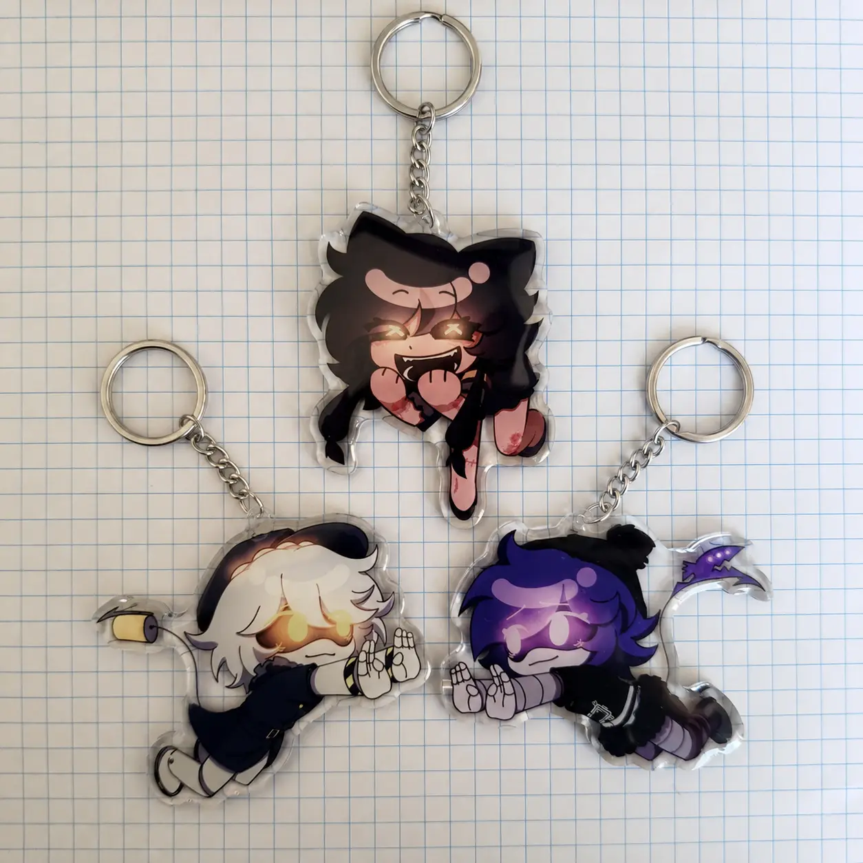 Murder Drones Magnetic Keychain – Cute Character Key Ring, Backpack Bag Charm Gift for Fans & Collectors