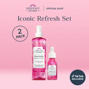 Heritage Store Iconic Refresh Set - 12oz Rosewater Mist + Rose Oil
