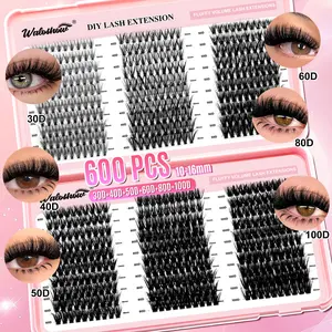 Mixed Length Individual False Eyelashes Kit, 1 Set Curling False Eyelashes with Tools, Eye Makeup Accessories for Women, Lashes Clusters Kit, DIY Eyelash Extensions