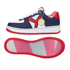 Team USA Sneakers - Red, White, & Blue Fashion Streetwear Sneakers with American Flag on Sole Low Top
