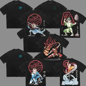 Avatar Team Teen and Adult Avatar Aang Zuko Toph Katara The last Air Bender Hero Double Printed Oversize Tshirt Sweater Hoodie heavytweight Acid Washed Tee TV Show Graphic Top Cotton Gift T-Shirt For Comic Lover, Gift T-Shirt For Movie Lover