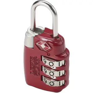 Lewis N. Clark TSA 3 Dial Combination Lock, Red