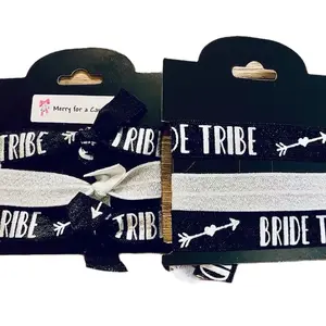 Bride Tribe Hair Ties with silver