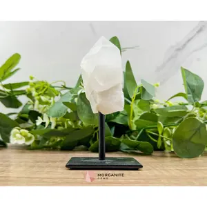 Clear Quartz Point on Metal Stand – Elegant Energy Amplifier for Home & Office