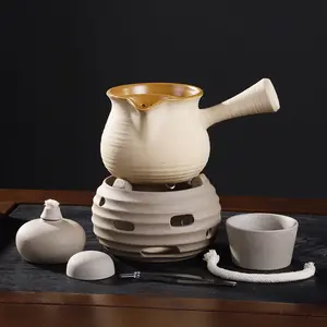 Alcohol stove pottery teaset homemade stove teapot roasting stove set milk tea pottery tea set Ceramic Clay Filter