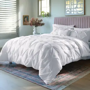 8pc King Pinch Pleat Comforter and Sheet Set White - Threshold