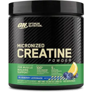 Optimum Nutrition Creatine Monohydrate Powder - Blueberry Lemonade Creatine, 60 Servings ( #1  BEST Natural Muscle Growth Supplement with FLAVOR!)