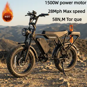 T8 This electric off-road bike for  and teens features 50-80  range, 28mph speed and 1500W peak power. Its 20×4" fat tires deliver thrilling off-road fun, while pedal assist ensures easy and smooth riding 40-70