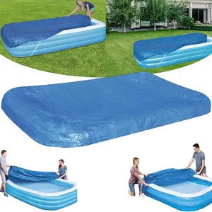 Rectangular pool cover, suitable for 120-inch × 72-inch rectangular inflatable pools, portable inflatable pool cover