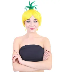 Women's Sunny Pineapple Wig, Yellow Premium Breathable Capless Design, Flame-retardant Synthetic Fiber