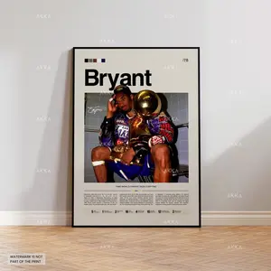 Kobe Bryant Poster, Bryant Lakers Print, Framed Kobe Art, Kobe Bryant Fan Gift Idea, The Black Mamba Wall Art, Basketball Décor
