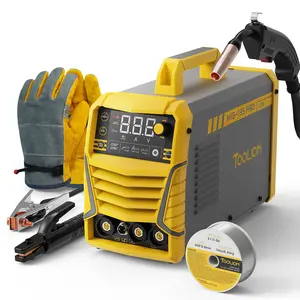TOOLIOM MIG-135-PRO 135A 110V Flux Core Welder, 3-in-1 Gasless MIG/Lift TIG/Stick Welding Machine, Portable IGBT Inverter Welder with Digital LCD Display, Includes Gloves & .030" Flux Core Wire