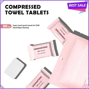 Disposable Compressed Towels Tablets, Portable Mini Face Towels 9.4"x11.8", Soft Durable & Lightweight, Ideal for Travel, Camping, Hiking, Picnics, Gym & Daily Home Use, Convenient Essential for Men & Women
