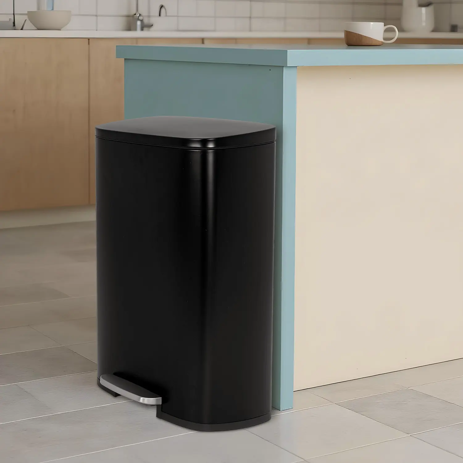 BestOffice 13 Gallon Touchless Can, Small Motion Sensor Smart Trash Can, Slim Waterproof Trash Bin for Bedroom, Bathroom, Office, Living Room, White garbage automatic