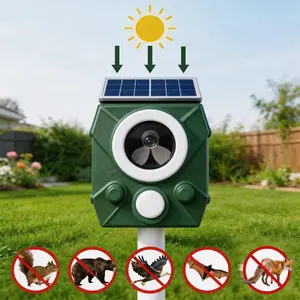 Outdoor Solar Ultrasonic Pest Repeller, New Model, Waterproof Rodent Bird Mosquito Control, Ideal for Garden Farm Home Use, Rodent Repellent
