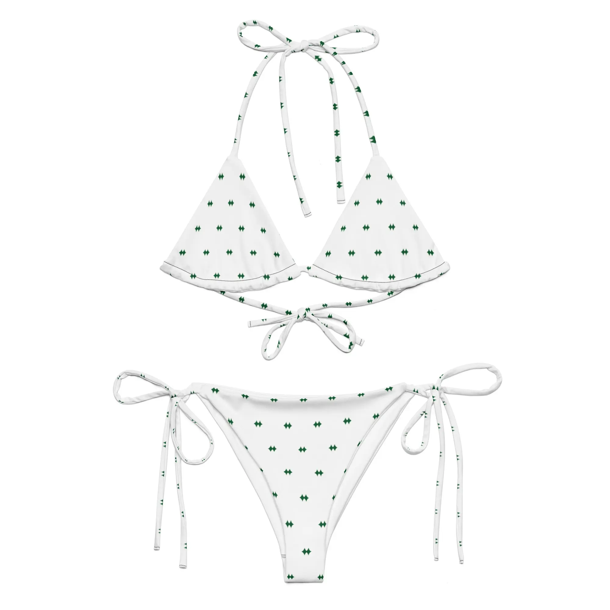 Women's All-Over Print Recycled Dual-Piece Bikini, Includes Bikini Bottoms for Sports & Outdoor Surfwear Use, Dual-Piece Bikinis Bottoms