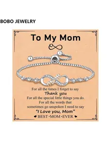 【Mother's Day gift】Infinity Love Heart Bracelets for Women Girls Birthday Christmas Valentine's Day Jewelry Gifts for Mom Daughter with Inspirational Message Card
