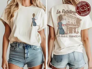 Little Chef Remy T-Shirt, Remy Gusteau's Shirt, Ratatouille Paris France Shirt Comfortable Top Womenswear