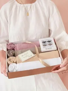 8pc Fashion Gift Box Set, 4pc Elegant Modesty Hijab & 4pc Tube Hat Sleep Cap, Wide Headscarf Muslim Turban, Soft Fabric for Daily Wear