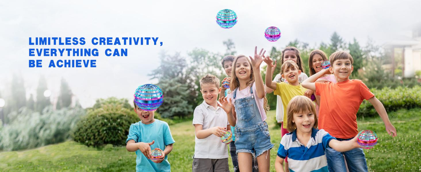 Flying Orb Ball Toy,Cosmic Globe Boomerang Hover Ball Galactic Fidget Spinner, Hand Drone Orbit, Cool Toys Gift for 6 7 8 9 10+ Year Old Boys Girls Teens Outdoor Toys(Blue)