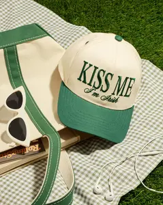 [NEW] Fetti Kiss Me I'm Irish Trucker Hat St. Patrick's Day, Embroidered Cotton Cap Adjustable Snapback, St Patty's, Adult Unisex, Pub Crawl Ideal Gift For Everyone