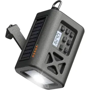 ?2025 Newest?  Crank Weather Radio, NOAA/AM/FM Portable Solar Radio, USB Charged,  , Hand Crank, SOS , Flashlight (Green)