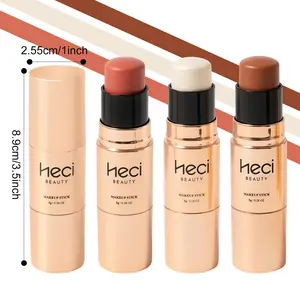 3 Pack Contour Stick Set, Face Shaping & Contouring Stick with Highlighter Blush Bronzer for Sculpt the Cheeks Nose Jawline, Blendable Long Lasting Makeup Stick ，Natural Finish