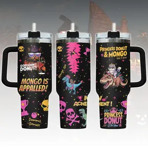 Princess Donut And Mongo 40oz Tumbler, Dungeon Crawler Carl Stainless Tumbler, Fantasy Book Drinkware Tumbler, Bookish Tumbler