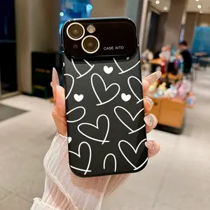 Floating white hearts with soft gray romantic vibes Suitable for iPhone 17 16 15 14 13 12 Mini Plus Pro ProMax Dopamine-hue silicone case—slim, shockproof, full camera protection, microfiber-lined. Minimalist & fresh.
