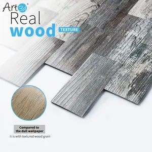 New Art3d 10-Sheet Peel and Stick Backsplash PVC Wall Tile, Stair Decals in Spruce Grey Rusti