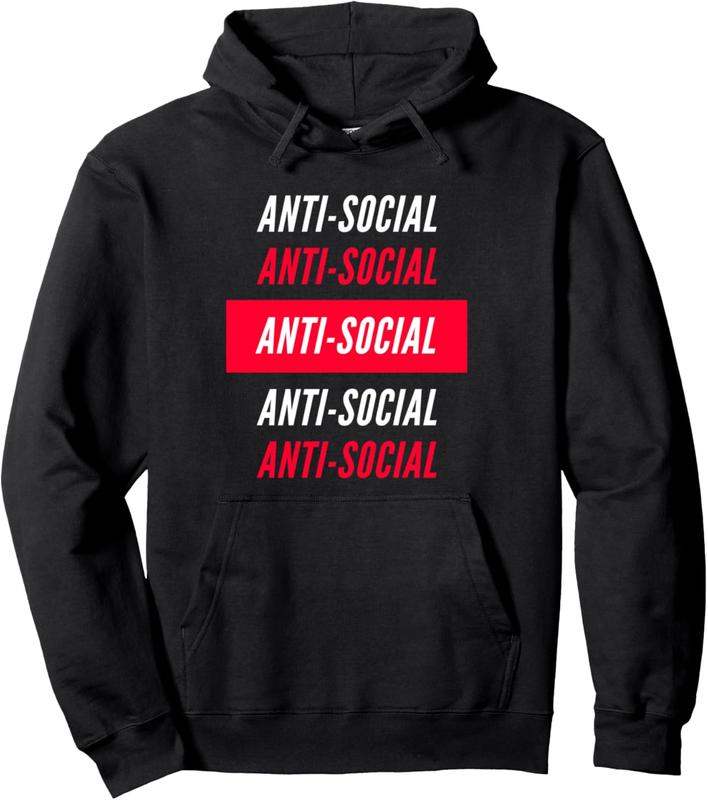 Anti Social Club Funny Introvert Men Women Pullover Hoodie